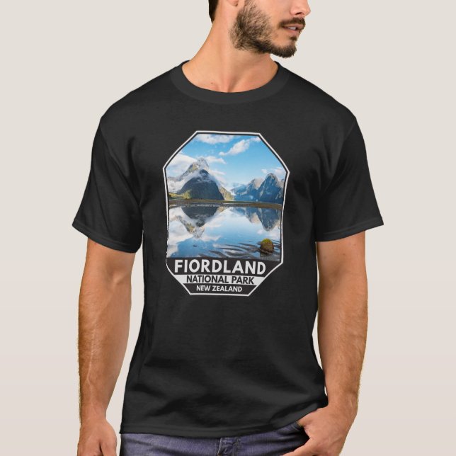 T-shirt Fiordland National Park Emblem Nouvelle-Zélande (Devant)