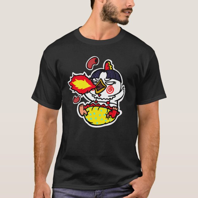 T-shirt FIRE BREATH The Spiciest Pasta Noodles Buldak Hot  (Devant)