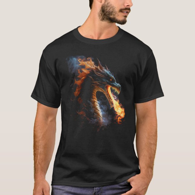T-shirt Fire Dragon Artwork (Devant)
