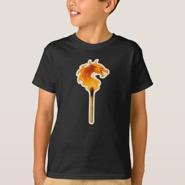 T-shirt Fire Dragon Matchstick (Devant)