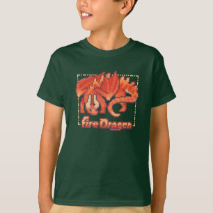 T-shirt Fire dragon, pixel art