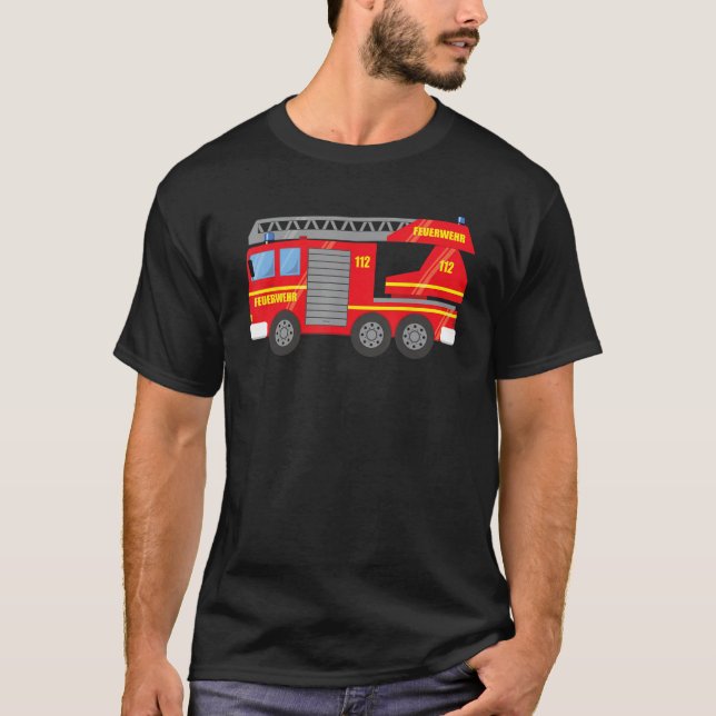 T-shirt Fire engine rotary ladder of the volunteer fire br (Devant)