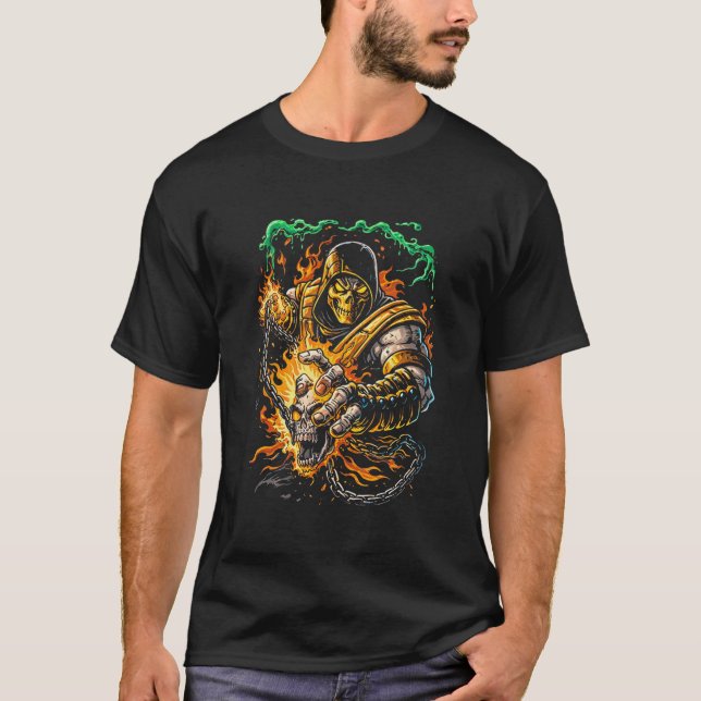 T-shirt Fire Ninja (Scorpion Style) (Devant)