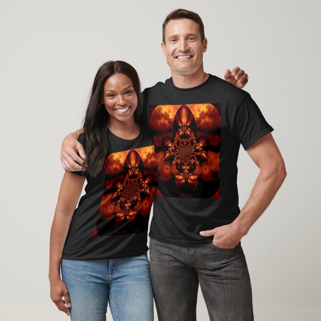 T-shirt Fire Orchid 1 Bohemian Floral Graphic (Unisexe)