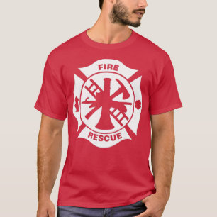 T-shirt Fire Secourt Service Maltese Cross