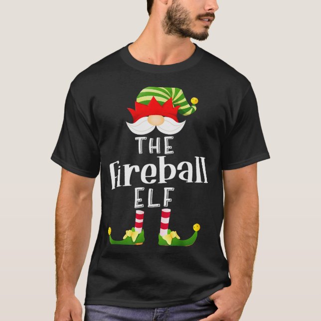 T-shirt Fireball Elf Group Christmas Funny Pajama Party  (Devant)