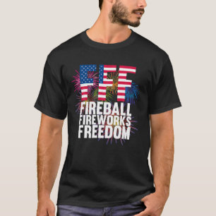 T-shirt Fireball Fireworks Freedom 4 juillet drapeau améri