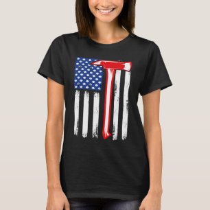 T-shirt Firefighter drapeau américain mince ligne rouge gr
