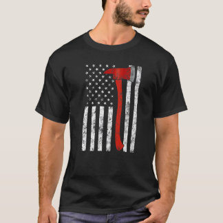 T-shirt Firefighter Fireman Firefighting Patriotic America