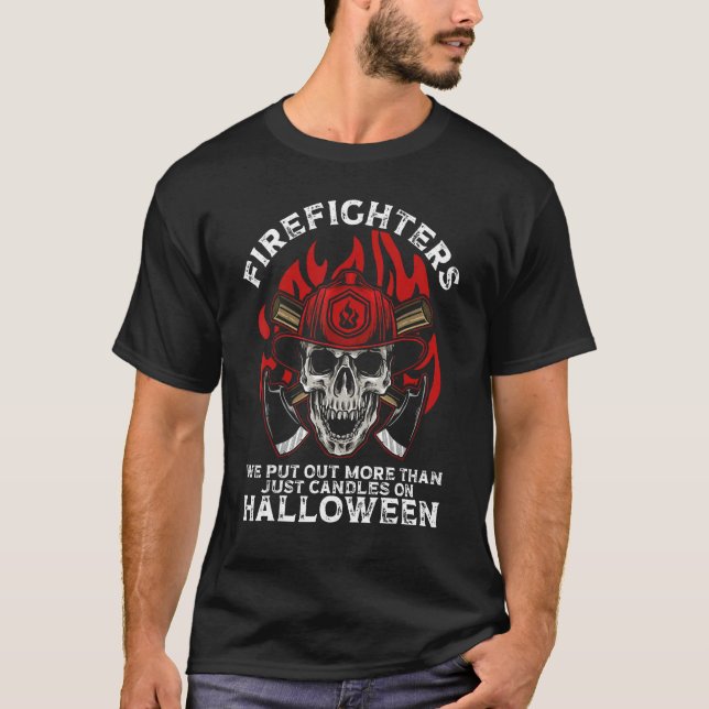 T-shirt Firefighter Halloween Fireman Halloween Party Fire (Devant)