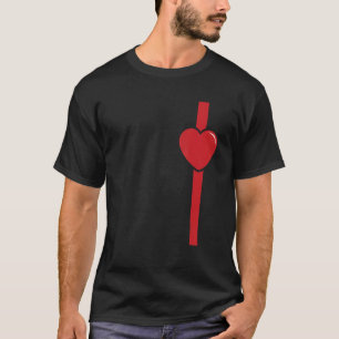 T-shirt Firefighter Heart Red Line Valentines Day Cool Lov