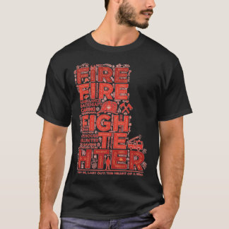T-shirt Firefighter Heroic Word Art Typographic Design