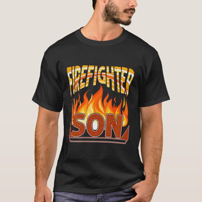 T-shirt Firefighter Son Fireman Gift Proud Firefighter Quo (Devant)