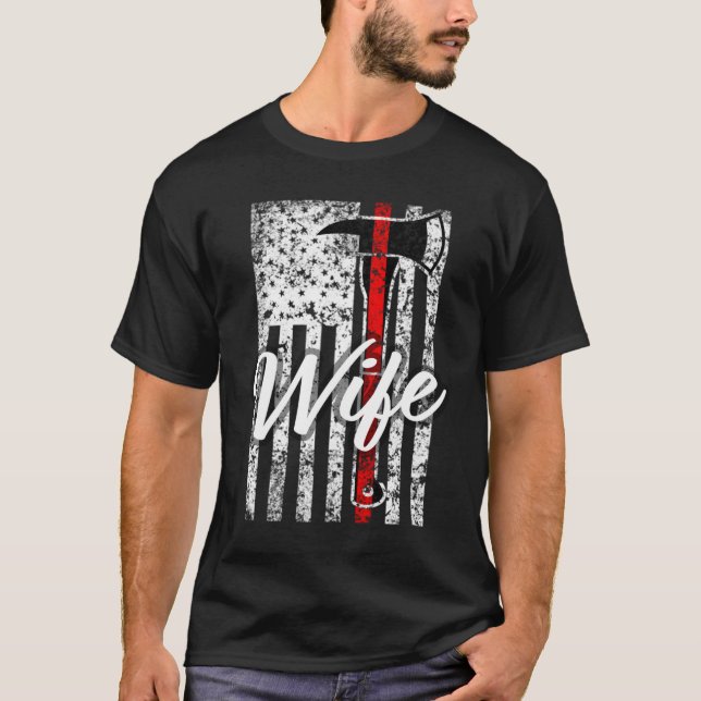 T-shirt Firefighter Thin Red Line (Devant)