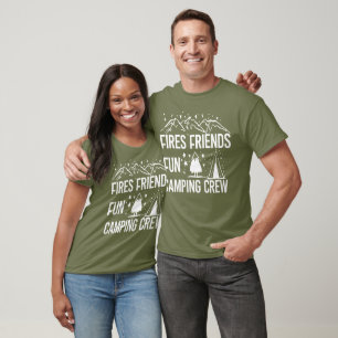 T-shirt Fires Amis Amusants Camping Crew Drôle Vacances