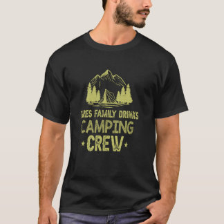 T-shirt Fires Boissons Familiales Camping Crew, Outdoorsy