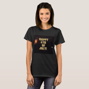 T-shirt Fireworks 8 4 juillet femme chemise noire