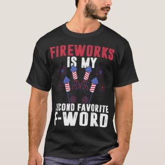 T-shirt Fireworks Est Mon Deuxième 4 juillet Favori
