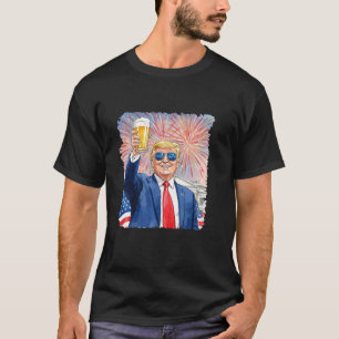 T-shirt Fireworks Funny Trump Patriotic American Happy 4e
