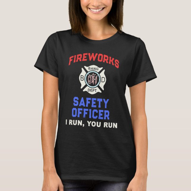 T-shirt FIREWORKS SAFETY OFFICER America Firefighter Pyro (Devant)