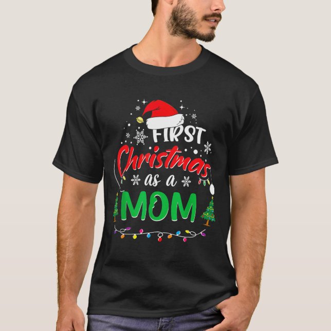 T-shirt First Christmas As A Mom 1st Christmas Matching Fa (Devant)