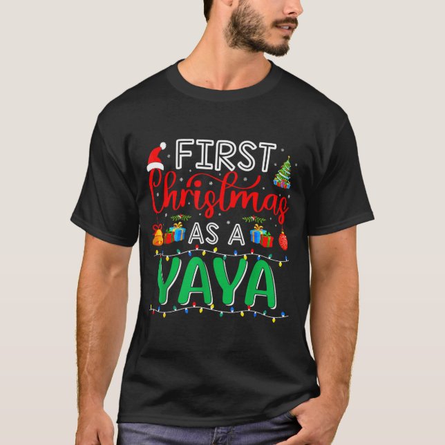 T-shirt First Christmas As Yaya Family Matching New Yaya  (Devant)