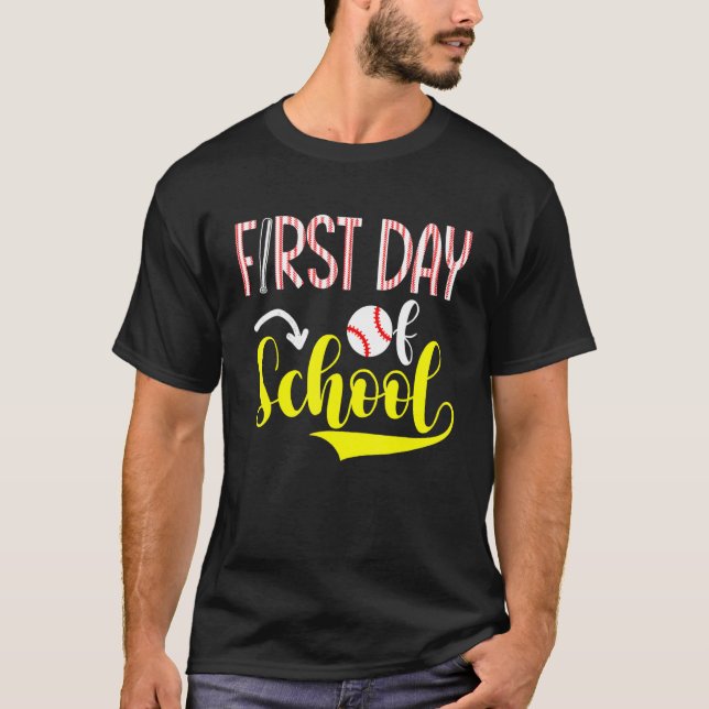 T-shirt First Day Of School Baseball  Welcome Back To Scho (Devant)