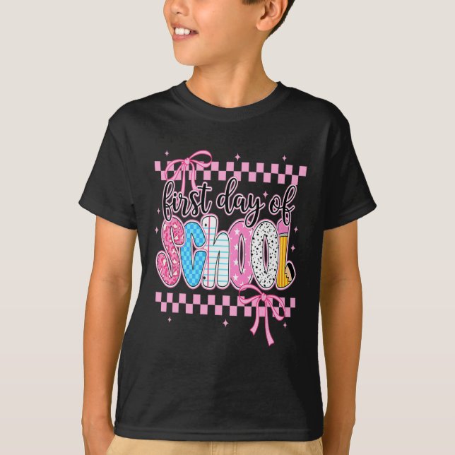 T-shirt First Day Of School Floral Bundle For Teacher  (Devant)