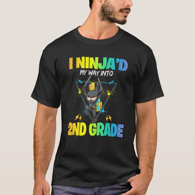 T-shirt First Day of School Ninja Boys Kids Back to School (Devant)