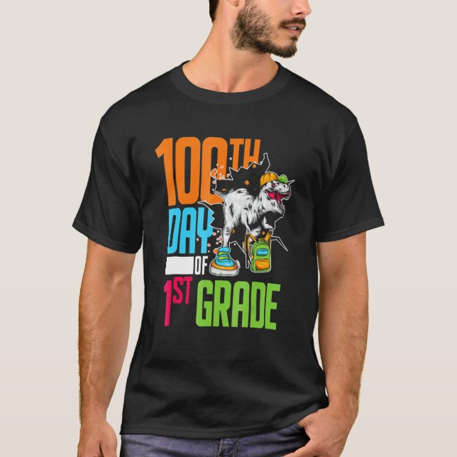 T-shirt First Grade Student Kids 100th Day Gift 100 Days O (Devant)