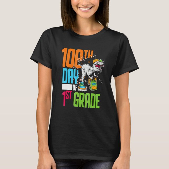 T-shirt First Grade Student Kids 100th Day Gift 100 Days O (Devant)