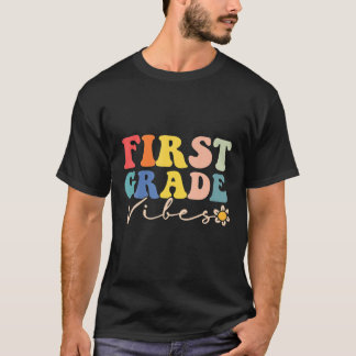 T-shirt First Grade Vibes - 1St Grade Team Retro 1St Day O