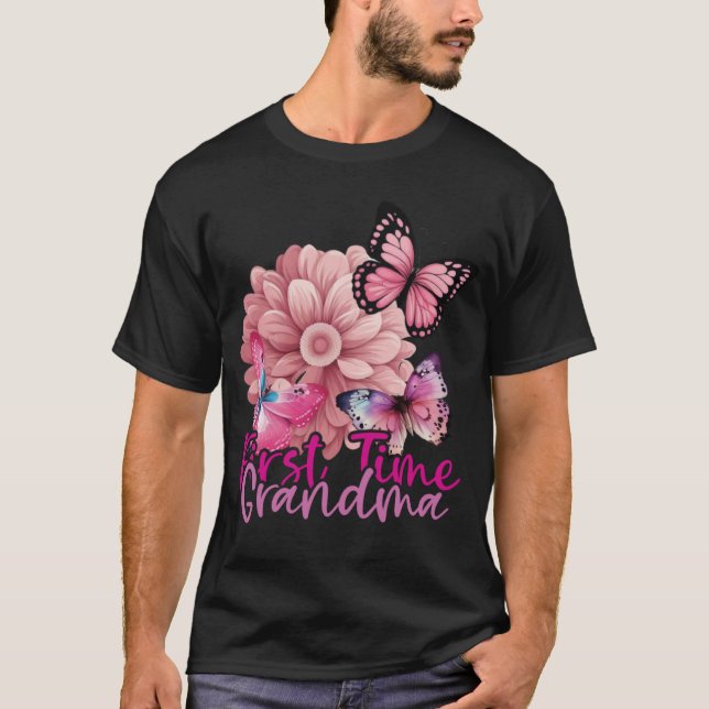 T-shirt First Time Grandma 2023 Mother s Day 2023 Butterfl (Devant)