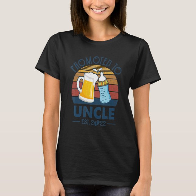 T-shirt First Time Uncle Promoted To Uncle 2022 Fathers Da (Devant)