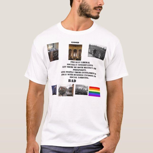 T-shirt Fiscal libéral, socialement conservateur (Devant)