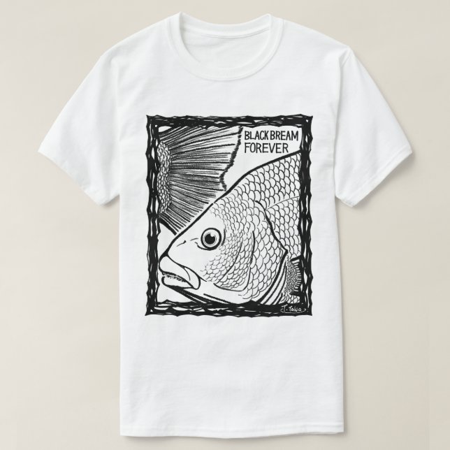 T-shirt Fish Forever EYES : BLACK BREAM (Design devant)