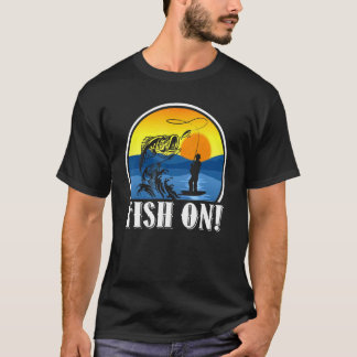 T-shirt Fish On Bass Fishing Vintage Fisherman Apparel