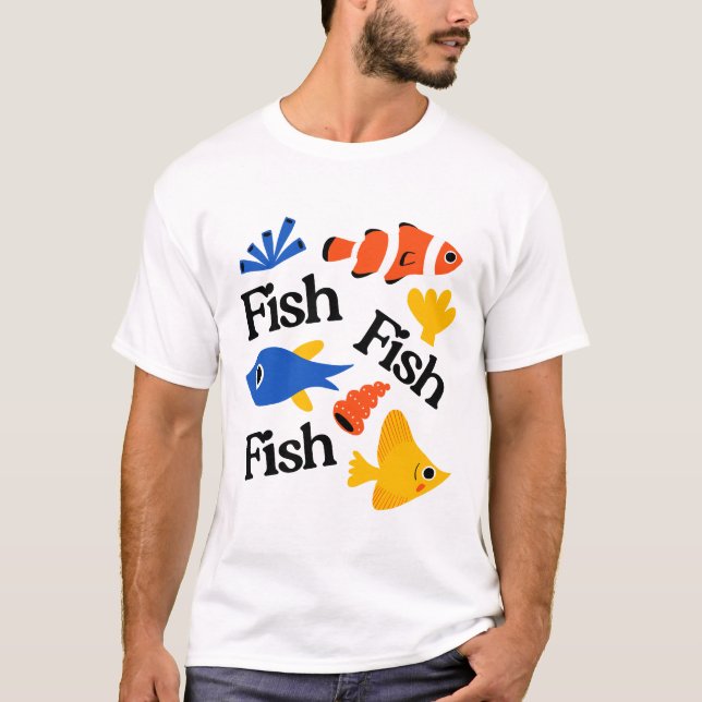 T-shirt fish pattern art (Devant)