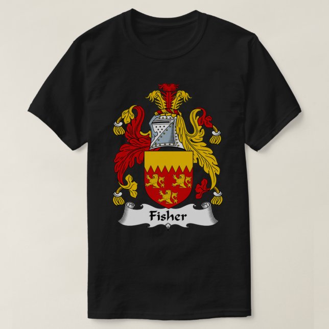 T-shirt Fisher Coat of Arms Family Crest  (Design devant)