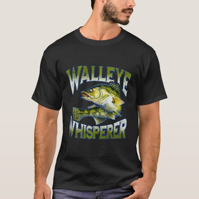 T-shirt Fisher de pêche au whisky de walleye (Devant)