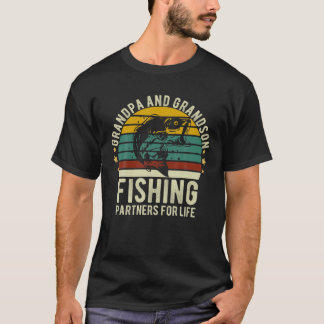 T-shirt Fisherman Grandpa Et Grandson Partenaires De Pêche