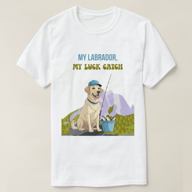 T-shirt Fishing Buddy – Labrador Retriever Edition (Design devant)