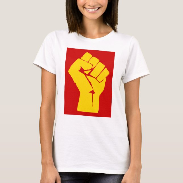 T-shirt Fist, Rebel, Riot, Resistance, Communist Style (Devant)