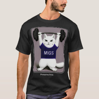 T-shirt Fitness Feline Gym Chat Pompage Fer
