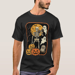 T-shirt Fitness Halloween squelette fantôme Citrouille Wor