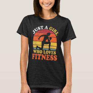 T-shirt Fitness Vintage Juste Une Fille Qui Aime La Fitnes