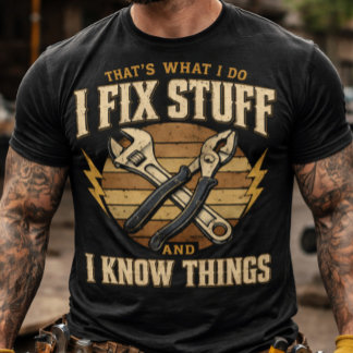 T-shirt Fix Stuff And Know Things funny handyman 
