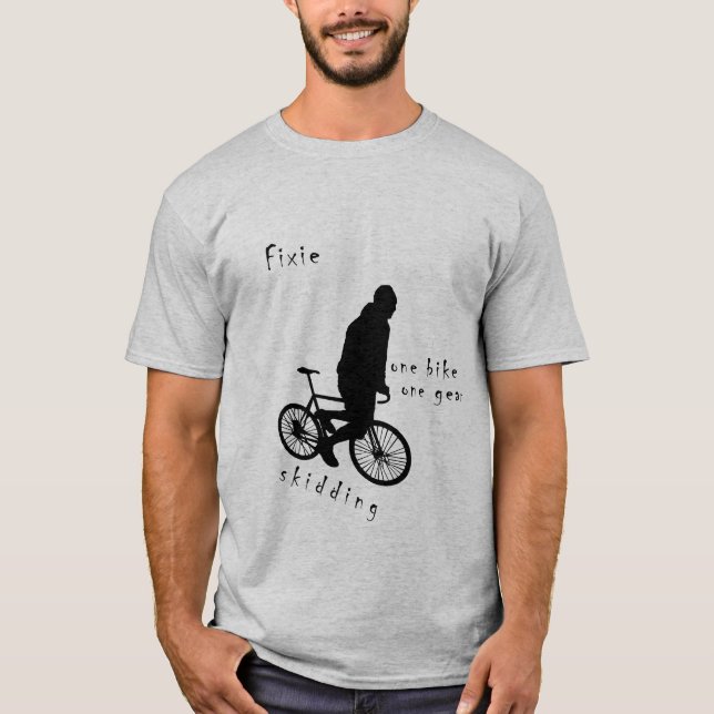 T-shirt Fixie - un dérapage de vitesse du vélo un (Devant)