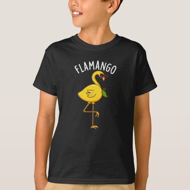 T-shirt Fla-mangue Funny Flamant rose Pun Dark BG (Devant)