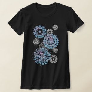 T-shirt Flacons de neige en argent et en néon